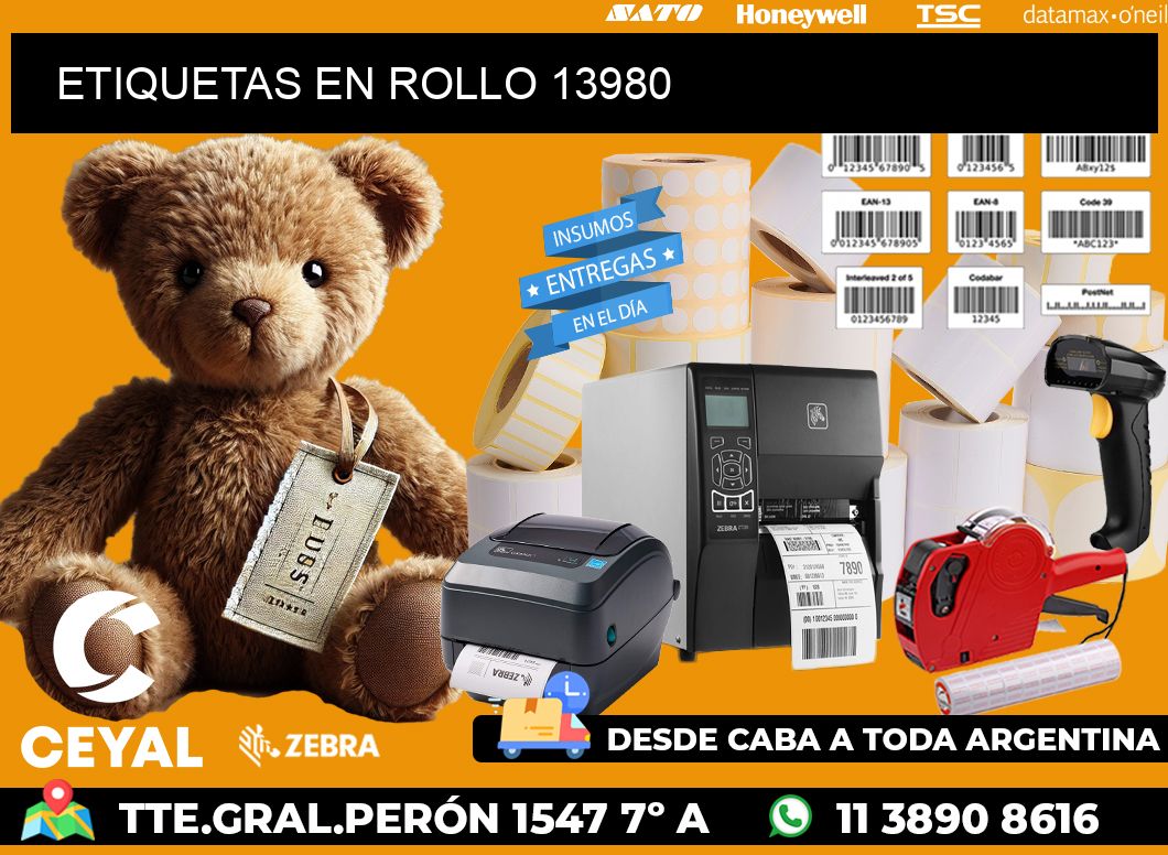 ETIQUETAS EN ROLLO 13980