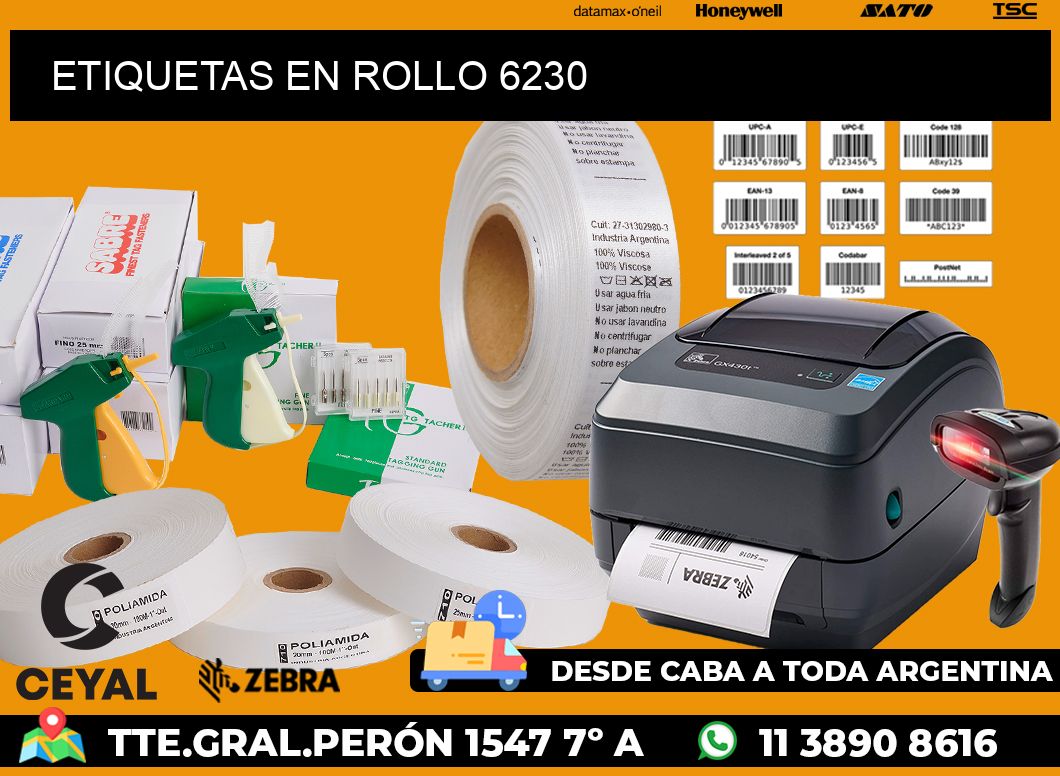 ETIQUETAS EN ROLLO 6230