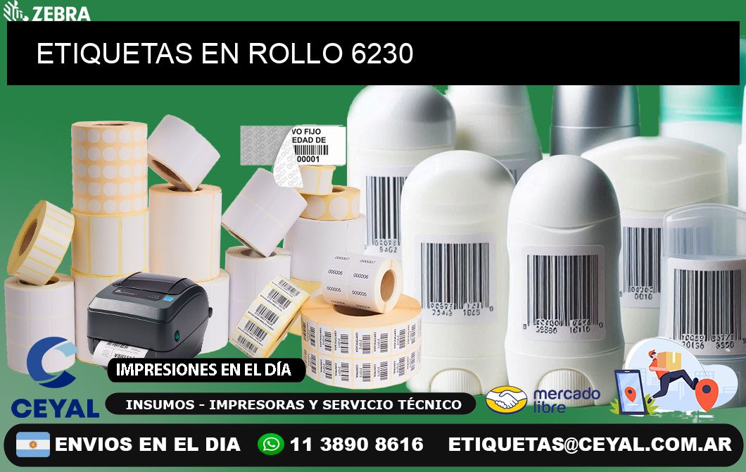 ETIQUETAS EN ROLLO 6230