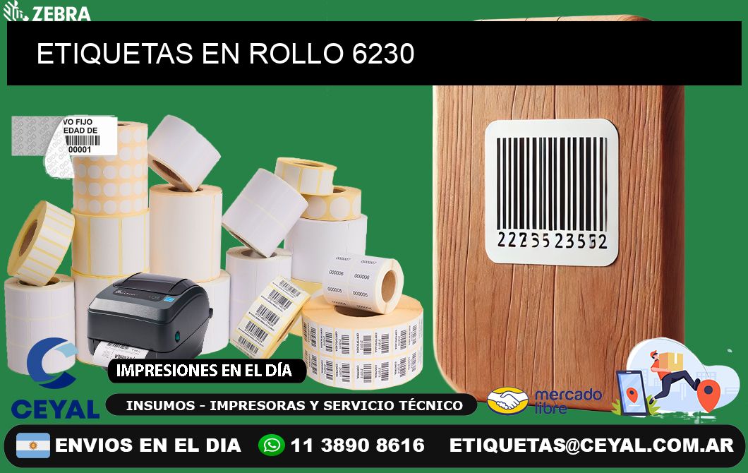 ETIQUETAS EN ROLLO 6230