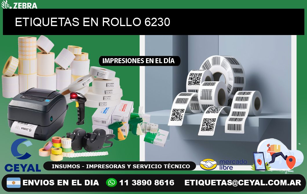 ETIQUETAS EN ROLLO 6230