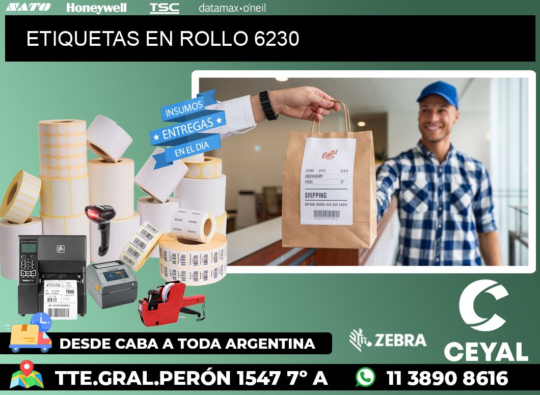 ETIQUETAS EN ROLLO 6230