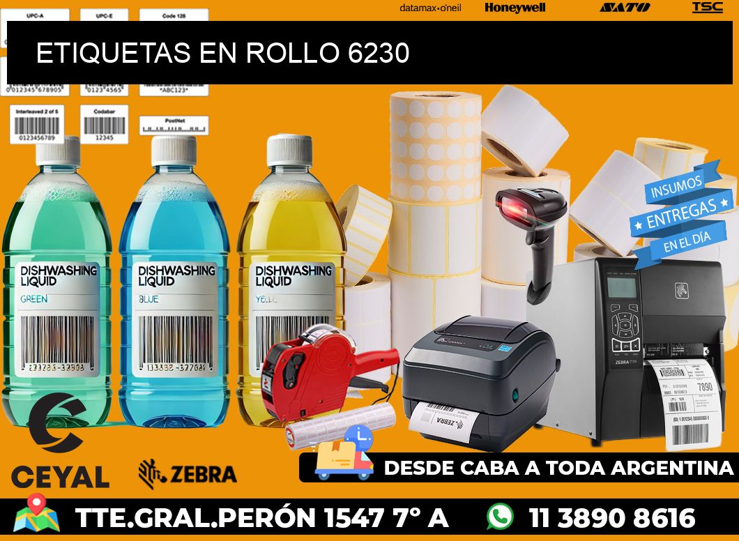 ETIQUETAS EN ROLLO 6230