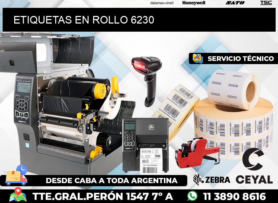 ETIQUETAS EN ROLLO 6230