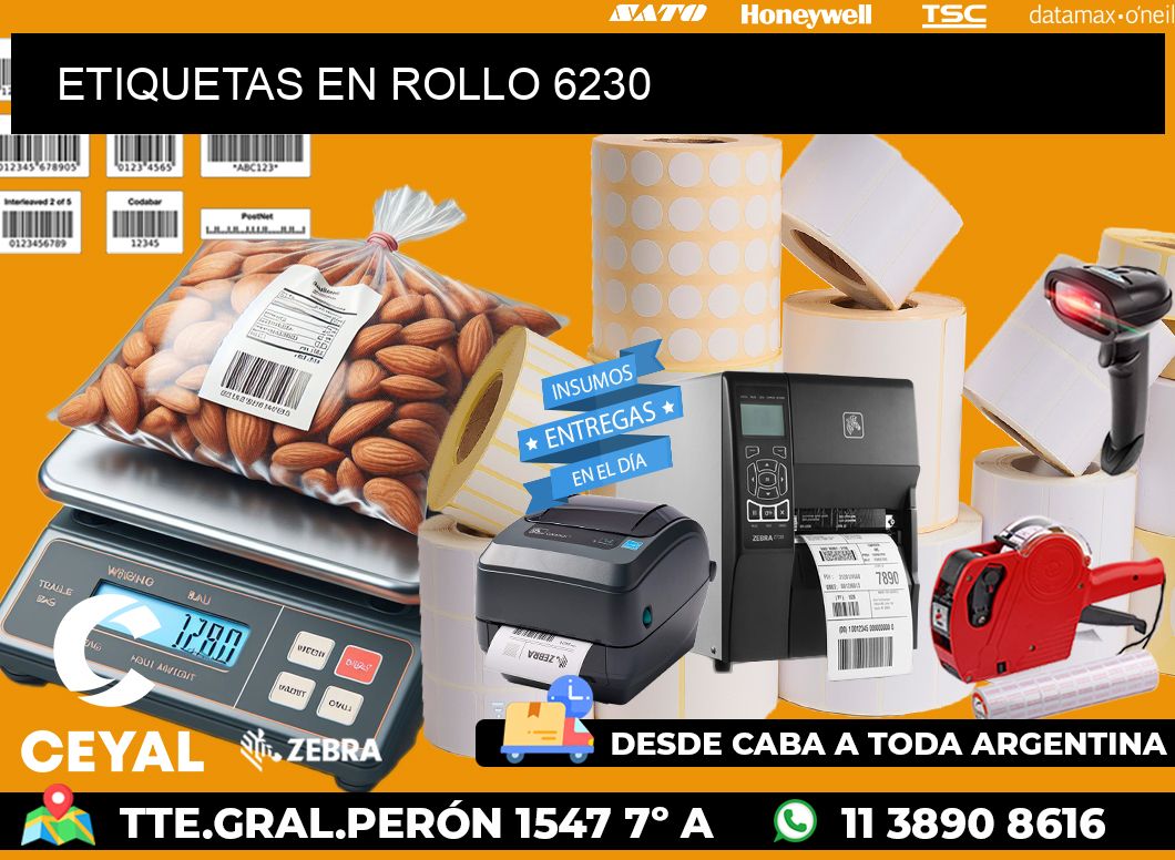 ETIQUETAS EN ROLLO 6230