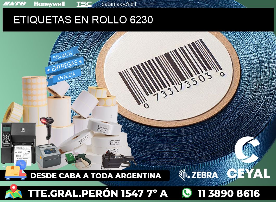 ETIQUETAS EN ROLLO 6230