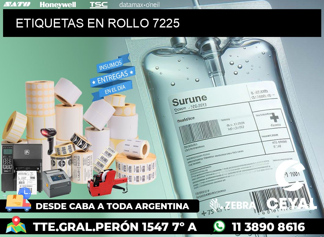 ETIQUETAS EN ROLLO 7225