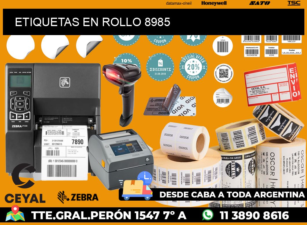 ETIQUETAS EN ROLLO 8985