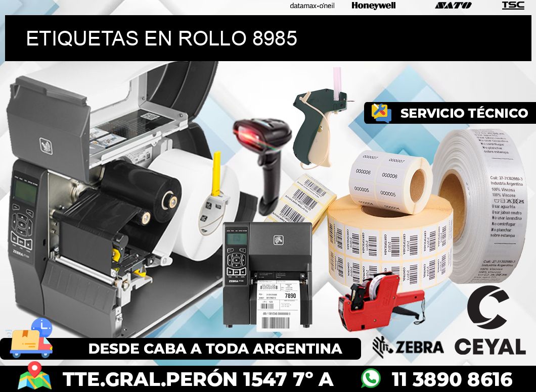 ETIQUETAS EN ROLLO 8985