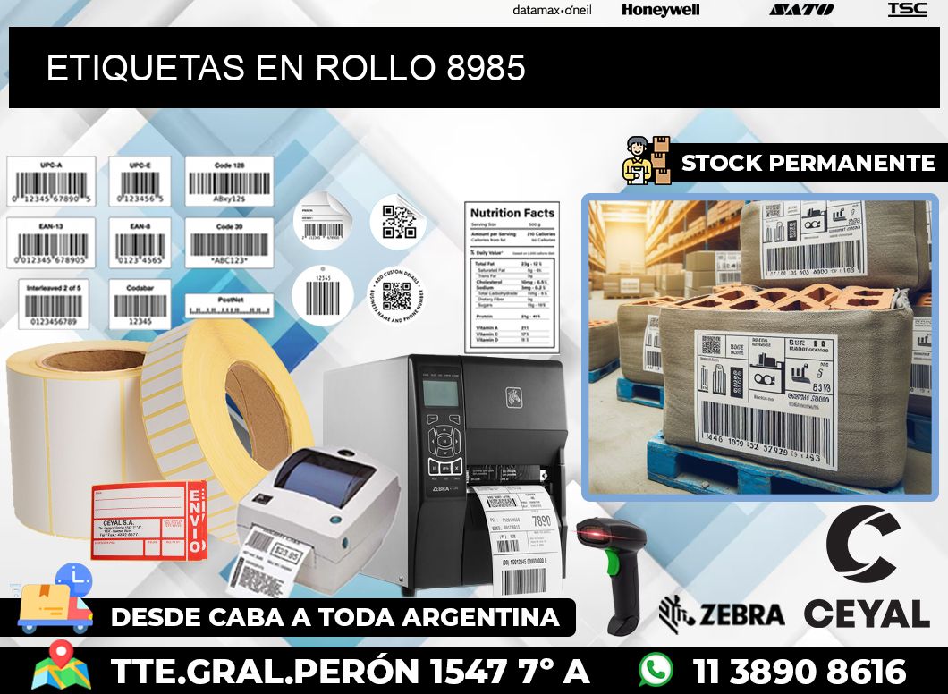 ETIQUETAS EN ROLLO 8985