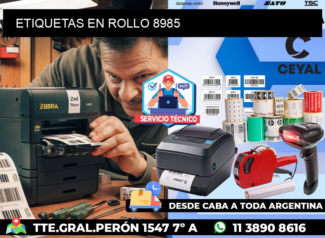 ETIQUETAS EN ROLLO 8985