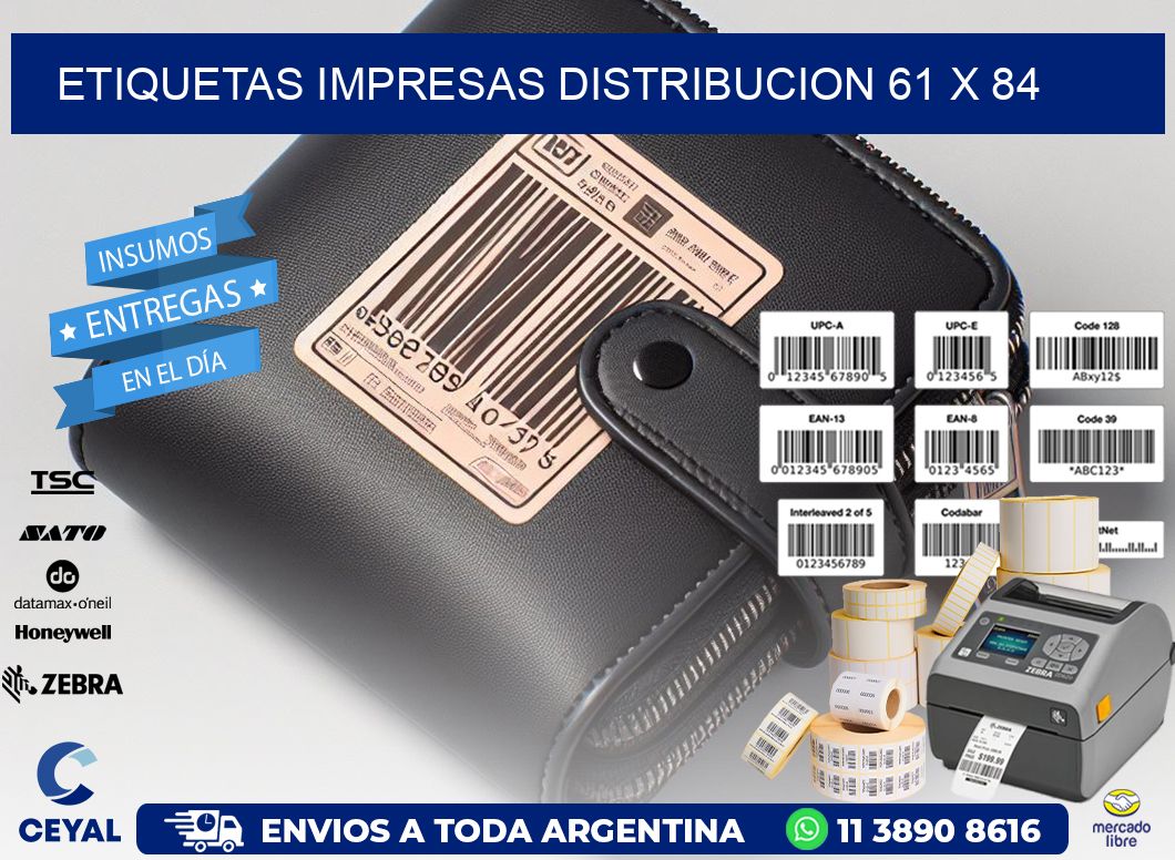 ETIQUETAS IMPRESAS DISTRIBUCION 61 x 84