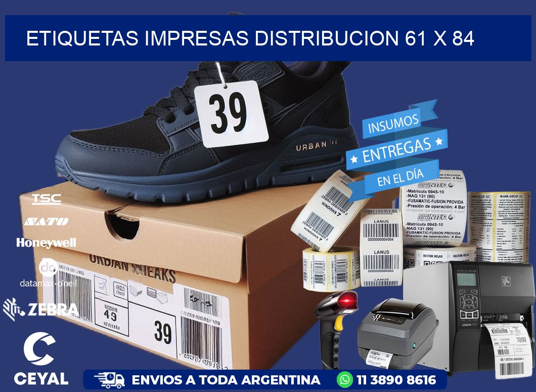 ETIQUETAS IMPRESAS DISTRIBUCION 61 x 84