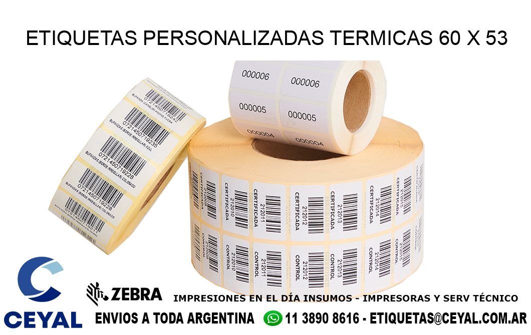 ETIQUETAS PERSONALIZADAS TERMICAS 60 x 53