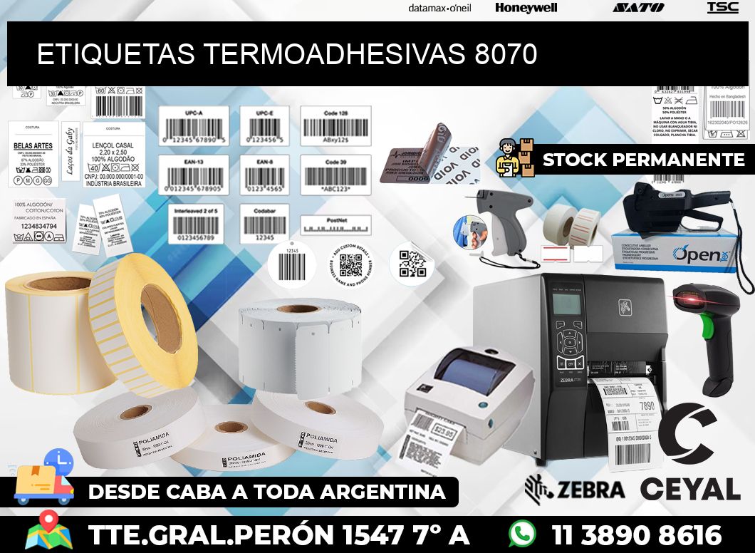 ETIQUETAS TERMOADHESIVAS 8070