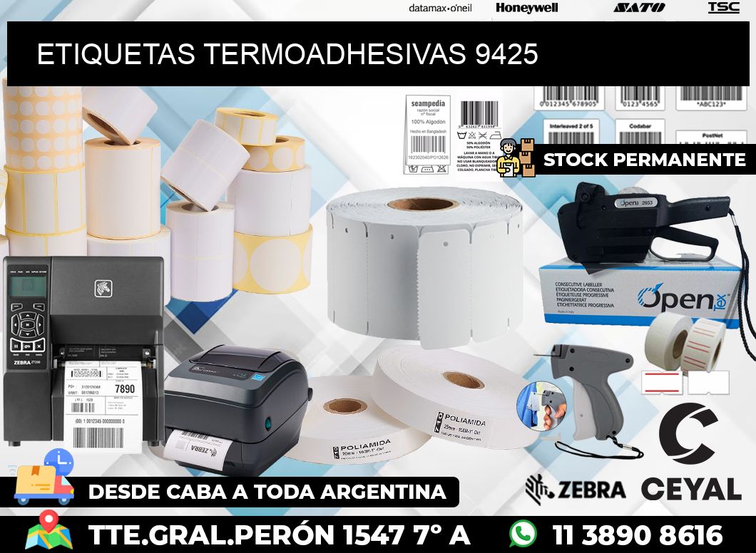 ETIQUETAS TERMOADHESIVAS 9425