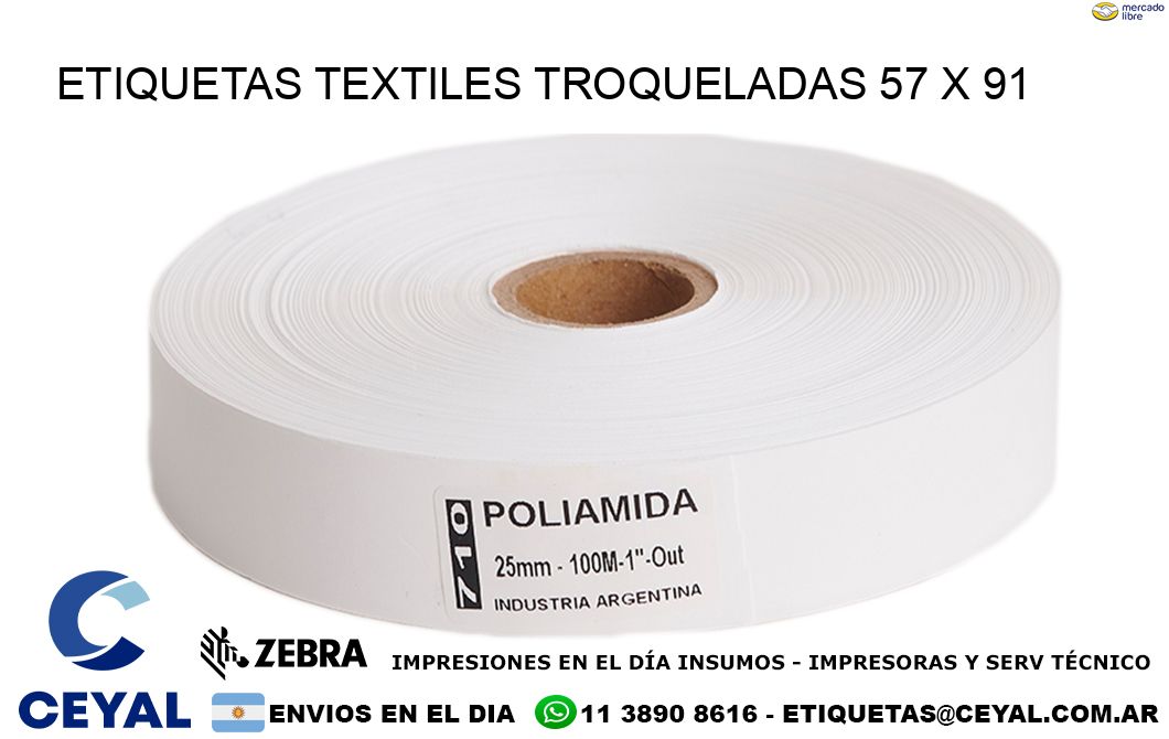 ETIQUETAS TEXTILES TROQUELADAS 57 x 91