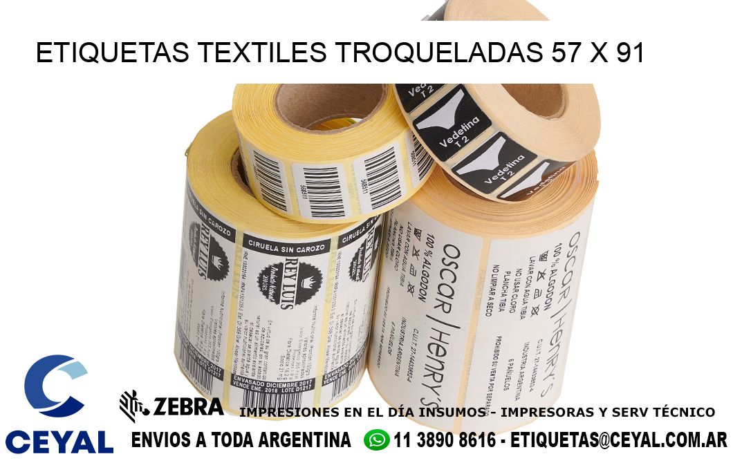 ETIQUETAS TEXTILES TROQUELADAS 57 x 91