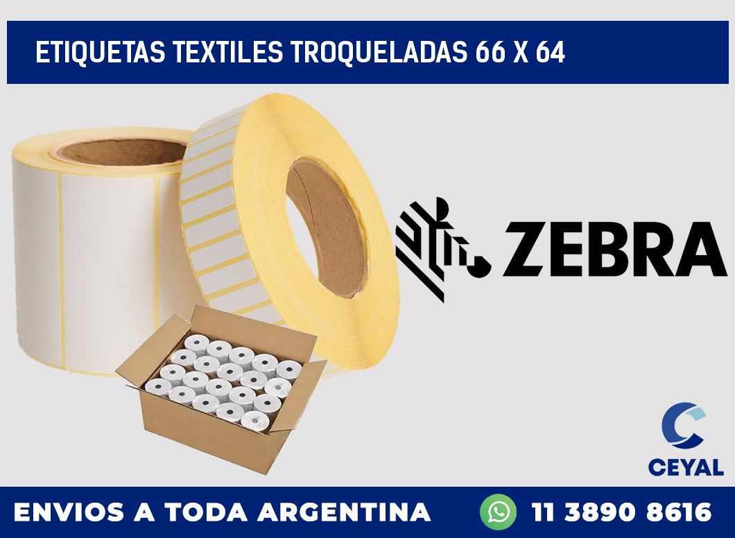 ETIQUETAS TEXTILES TROQUELADAS 66 x 64