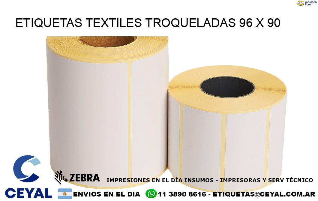 ETIQUETAS TEXTILES TROQUELADAS 96 x 90