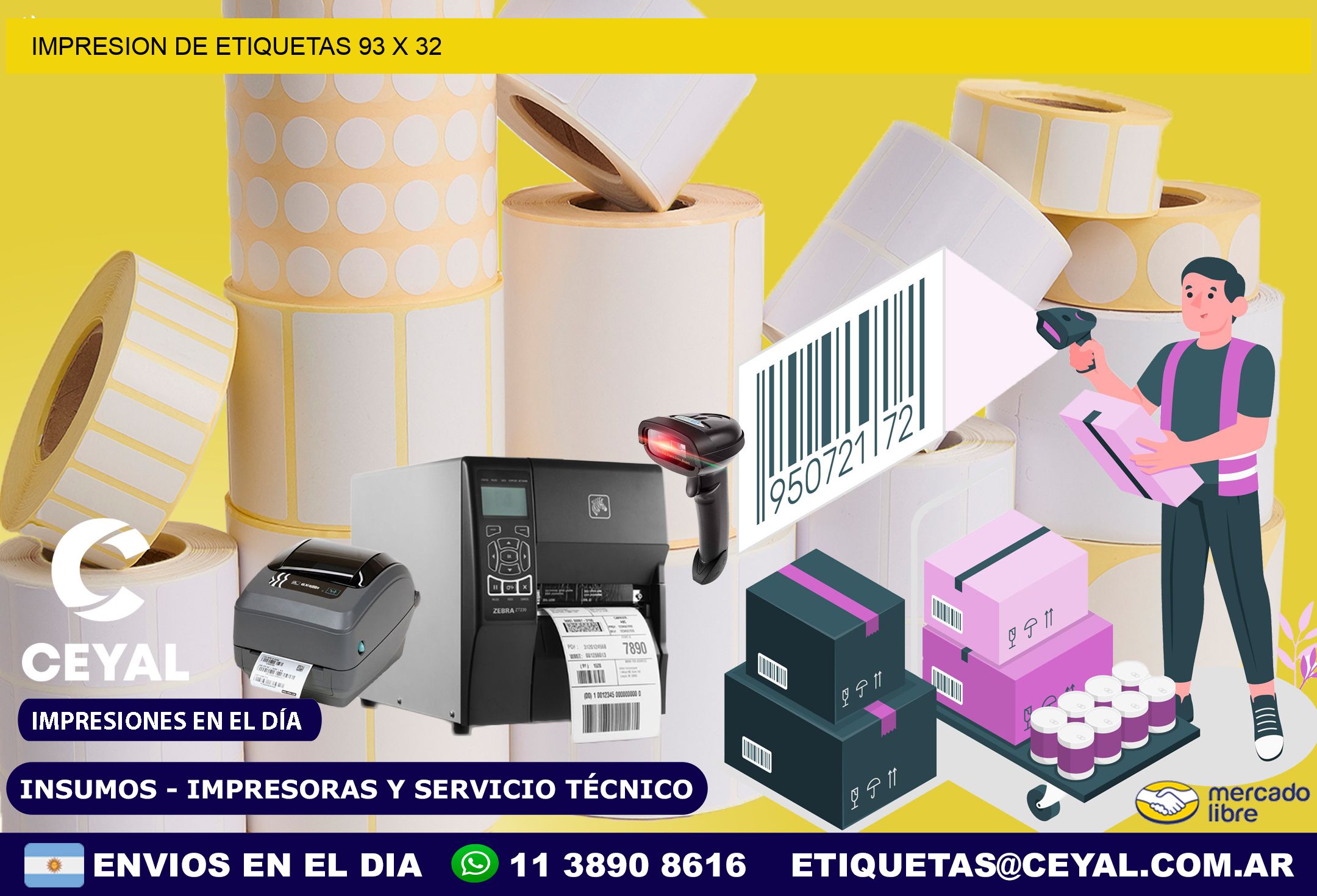 IMPRESION DE ETIQUETAS 93 x 32