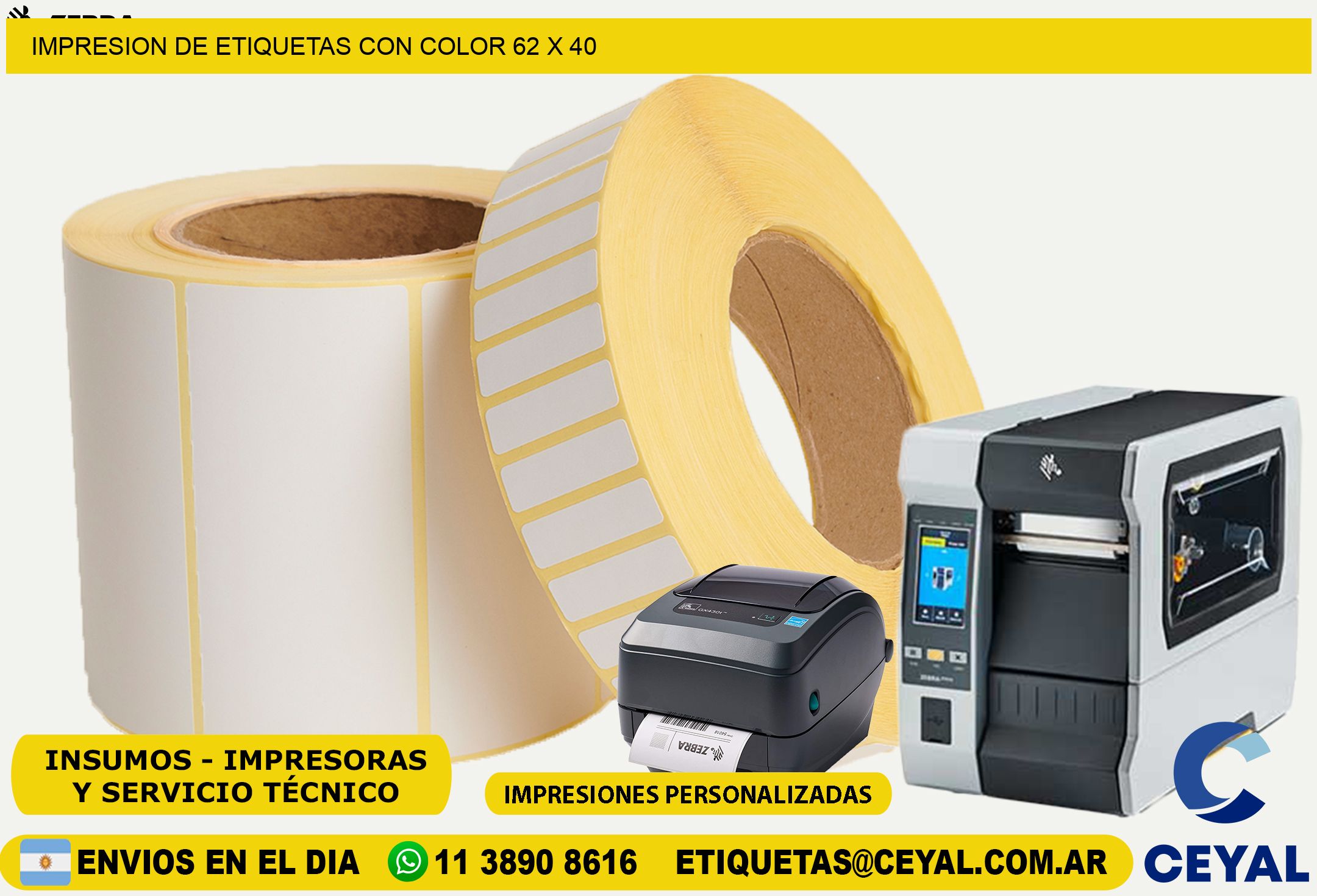IMPRESION DE ETIQUETAS CON COLOR 62 x 40