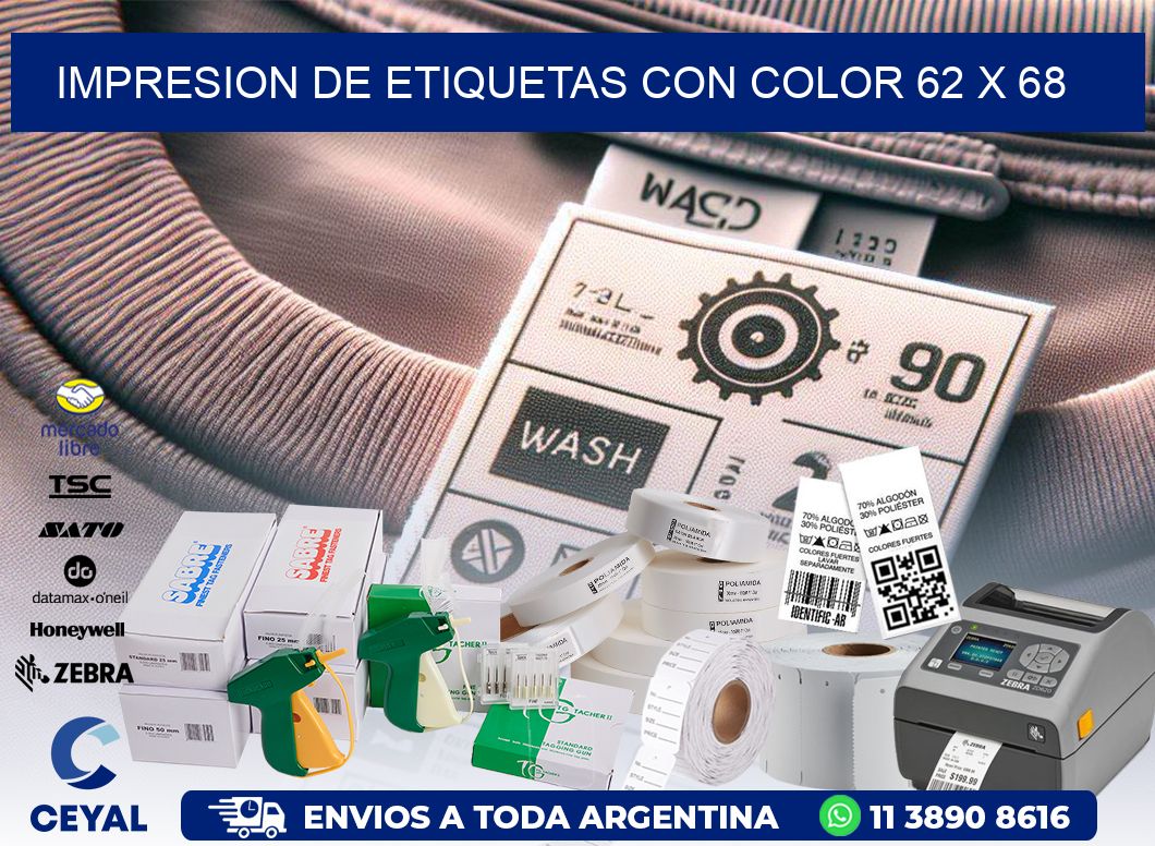 IMPRESION DE ETIQUETAS CON COLOR 62 x 68