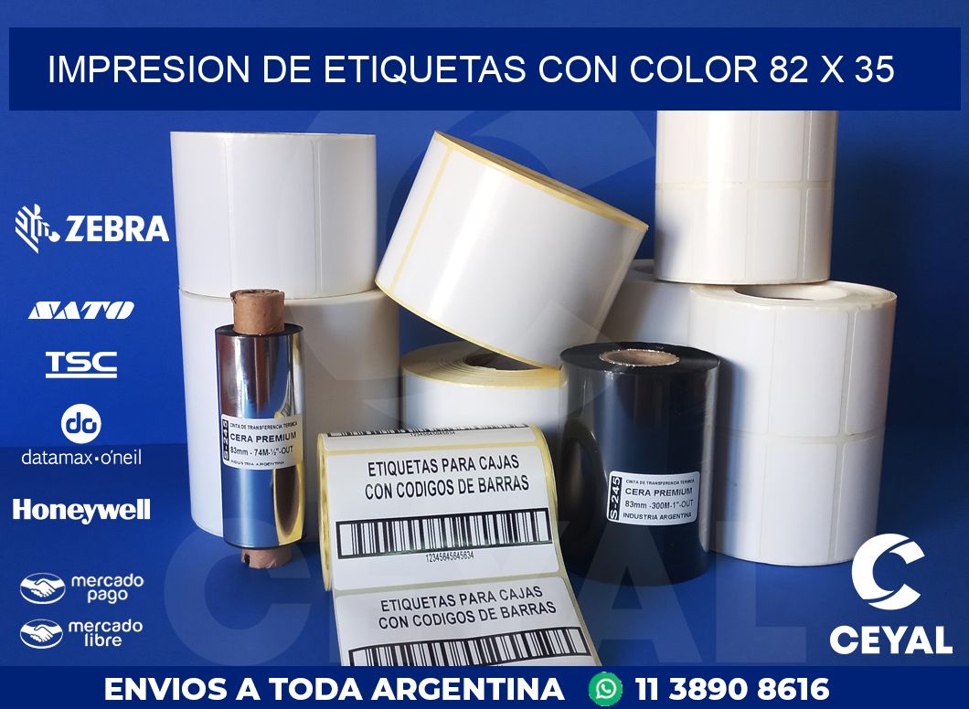 IMPRESION DE ETIQUETAS CON COLOR 82 x 35