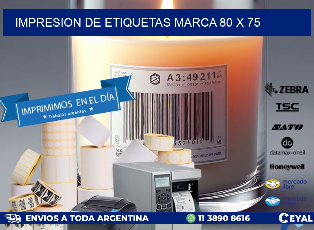 IMPRESION DE ETIQUETAS MARCA 80 x 75