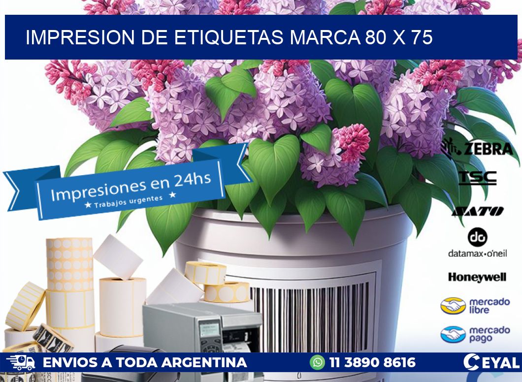 IMPRESION DE ETIQUETAS MARCA 80 x 75