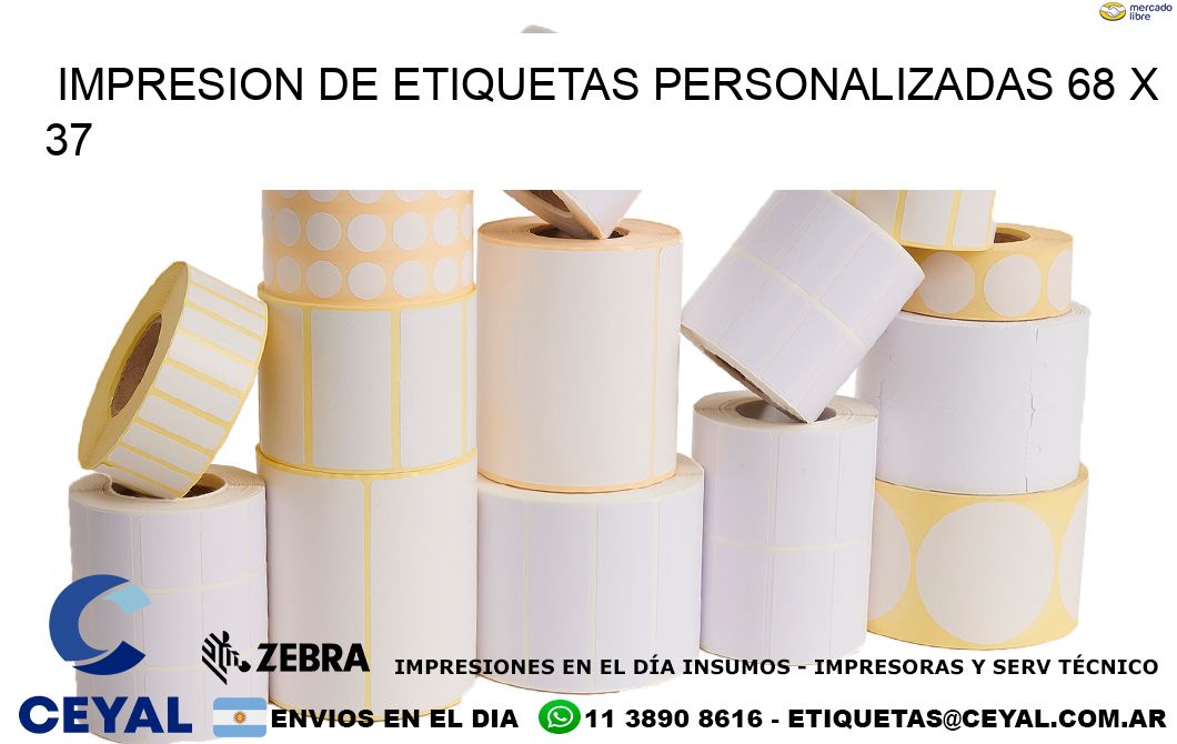 IMPRESION DE ETIQUETAS PERSONALIZADAS 68 x 37