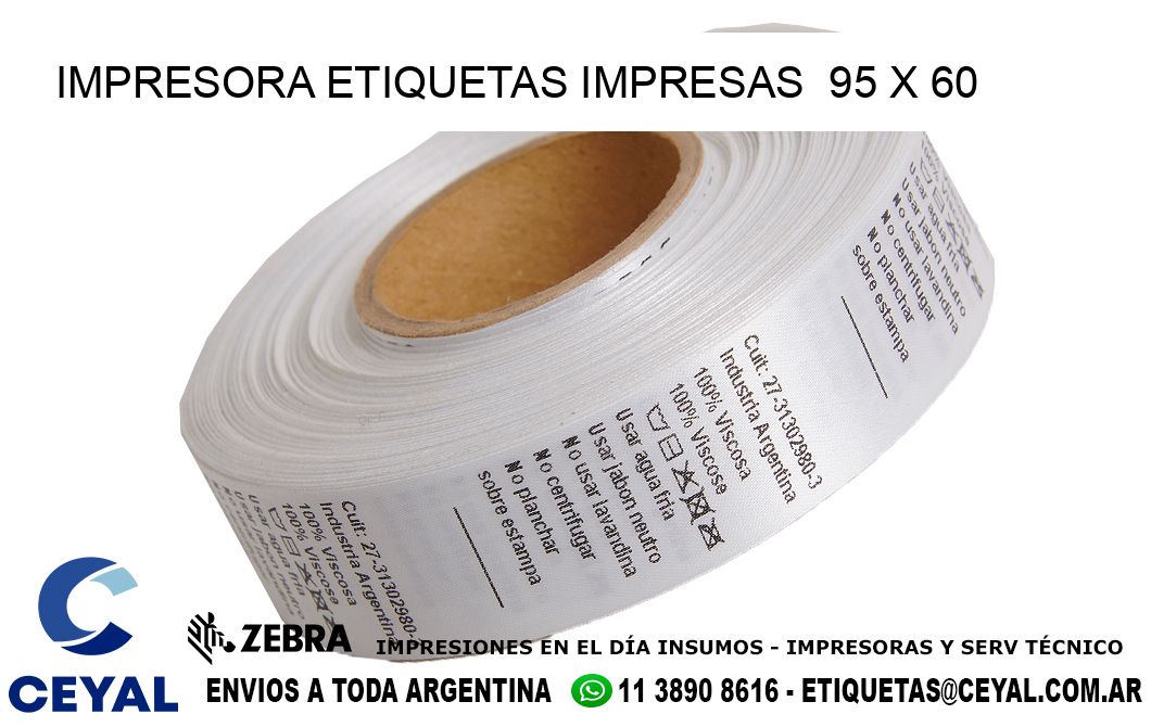 IMPRESORA ETIQUETAS IMPRESAS  95 x 60
