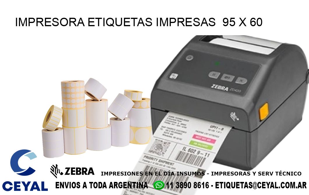 IMPRESORA ETIQUETAS IMPRESAS  95 x 60