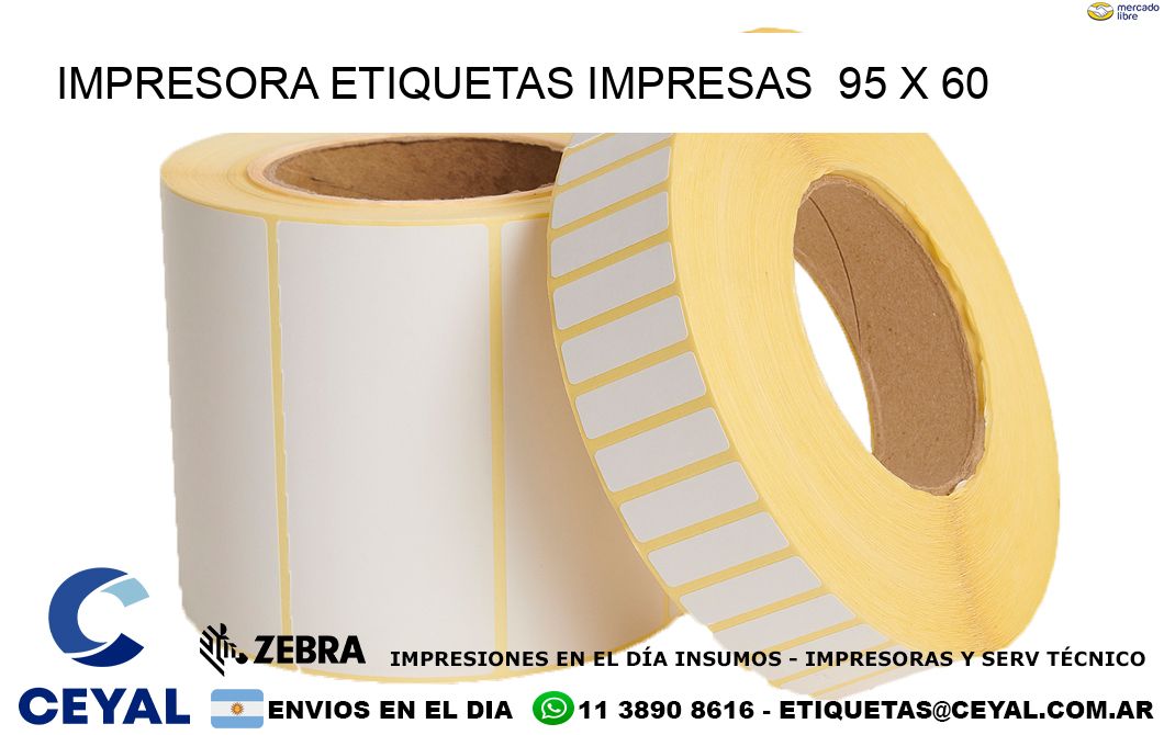 IMPRESORA ETIQUETAS IMPRESAS  95 x 60