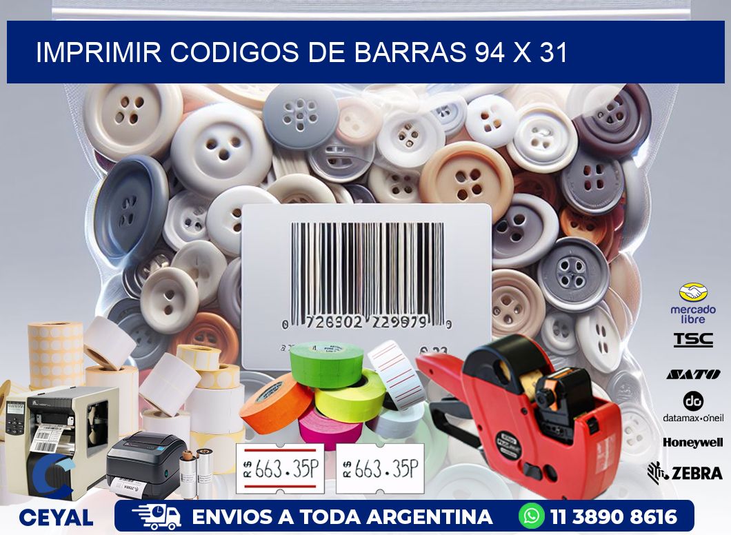 IMPRIMIR CODIGOS DE BARRAS 94 x 31