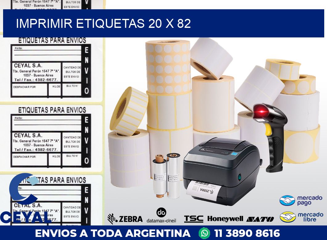 IMPRIMIR ETIQUETAS 20 x 82