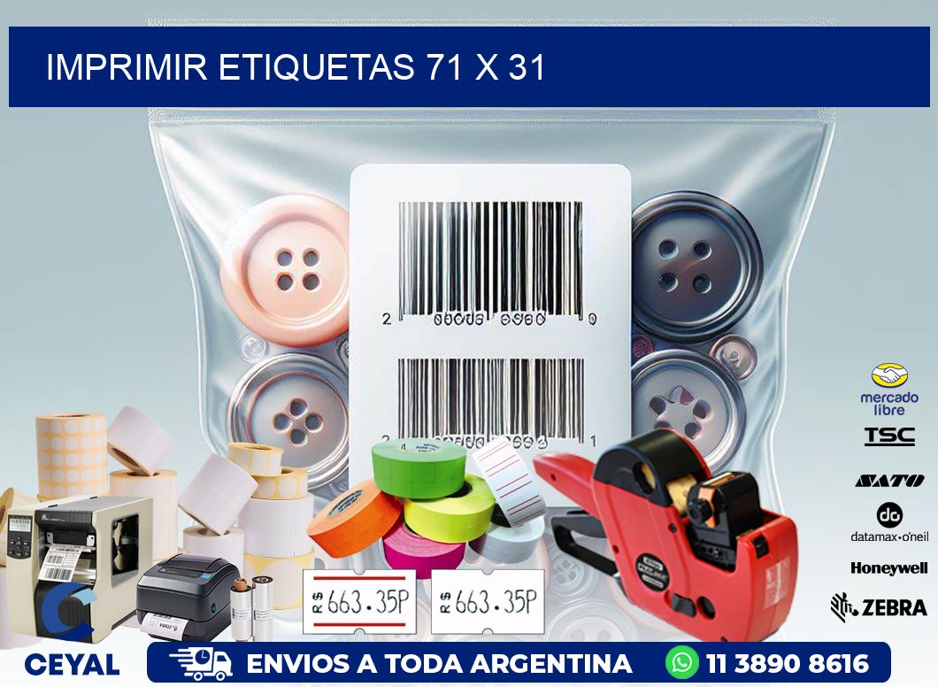 IMPRIMIR ETIQUETAS 71 x 31