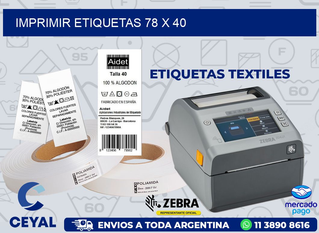 IMPRIMIR ETIQUETAS 78 x 40