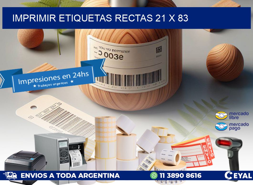 IMPRIMIR ETIQUETAS RECTAS 21 x 83