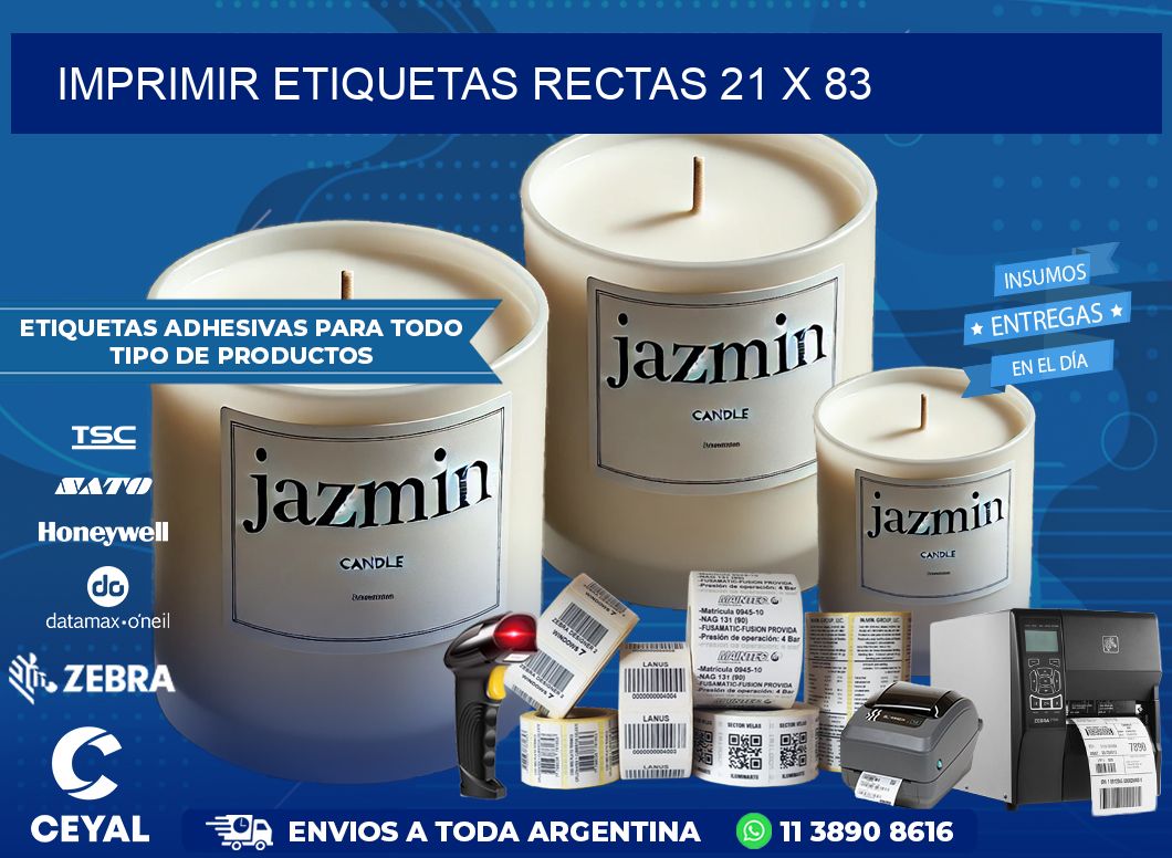 IMPRIMIR ETIQUETAS RECTAS 21 x 83