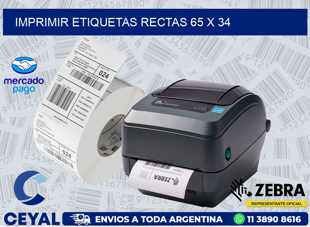 IMPRIMIR ETIQUETAS RECTAS 65 x 34