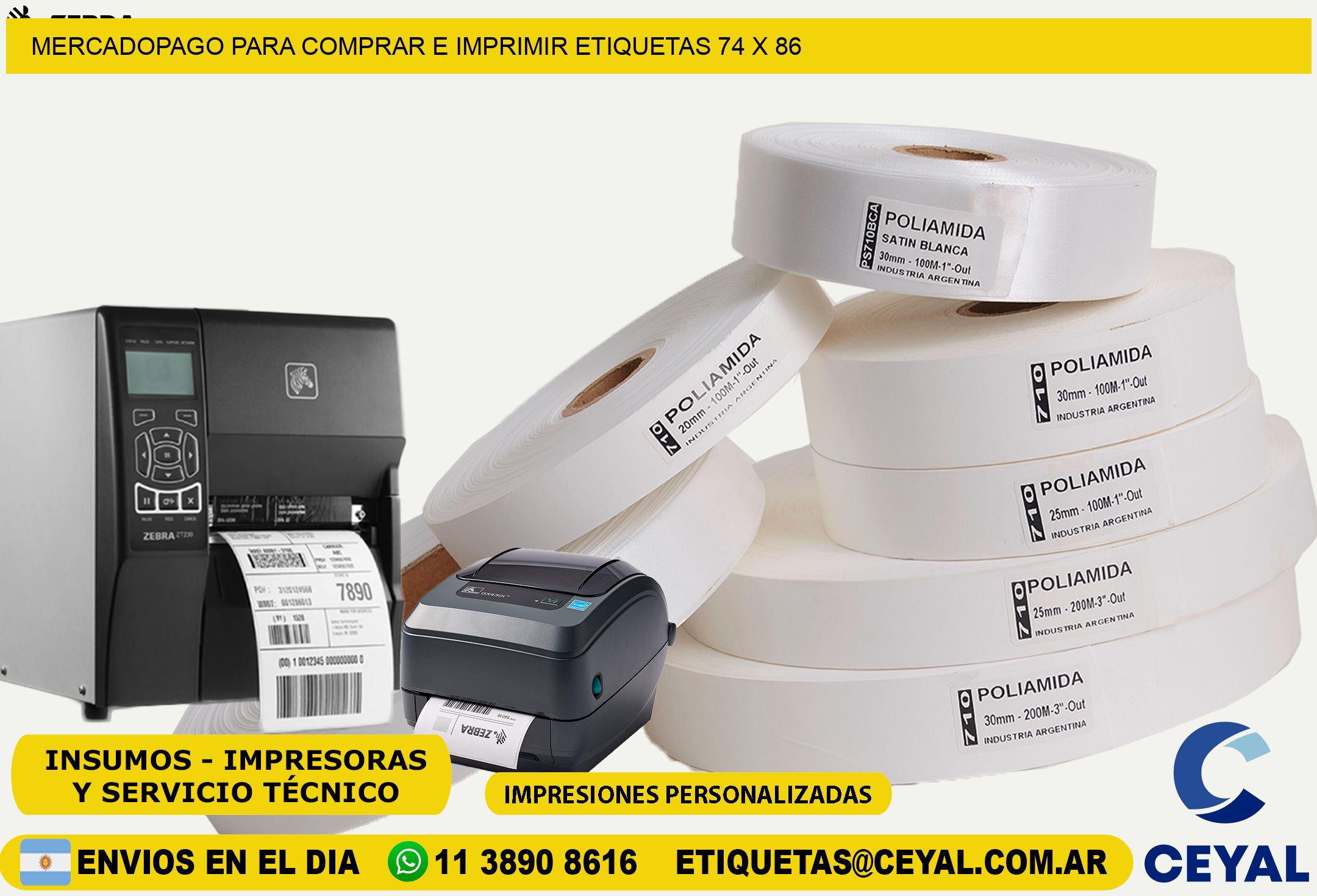 MERCADOPAGO PARA COMPRAR E IMPRIMIR ETIQUETAS 74 x 86