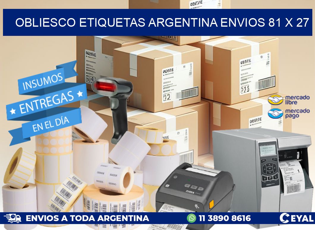 OBLIESCO ETIQUETAS ARGENTINA ENVIOS 81 x 27