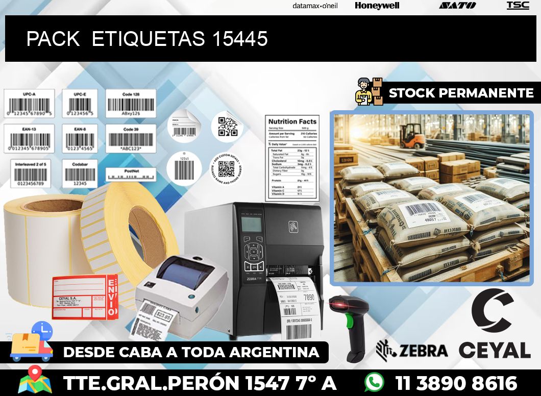 PACK  ETIQUETAS 15445