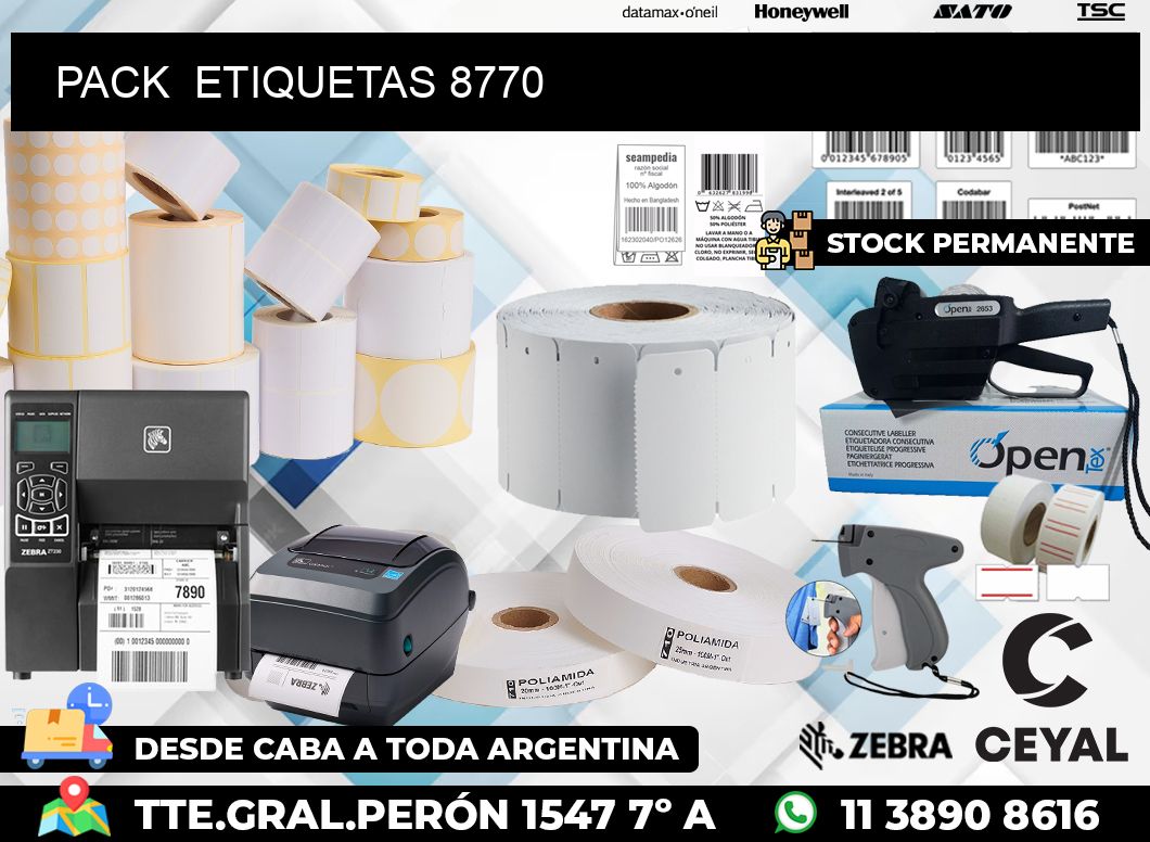 PACK  ETIQUETAS 8770