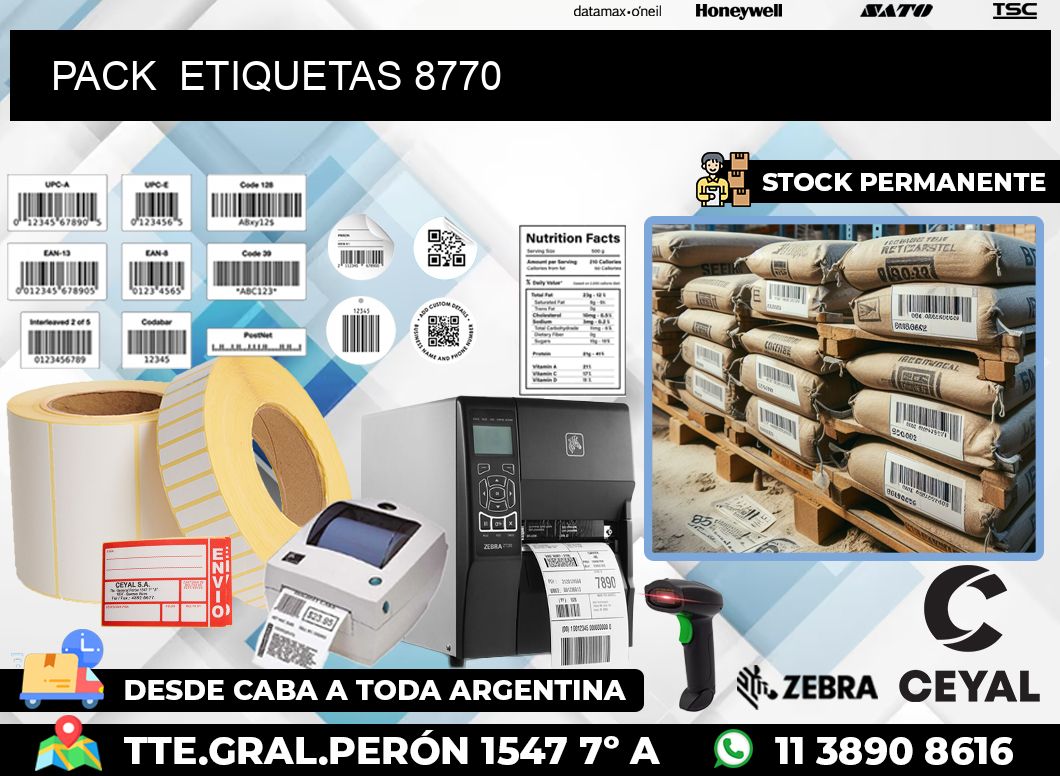 PACK  ETIQUETAS 8770
