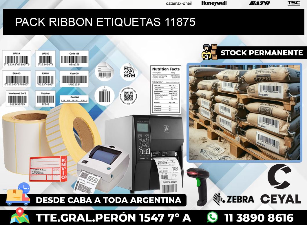 PACK RIBBON ETIQUETAS 11875