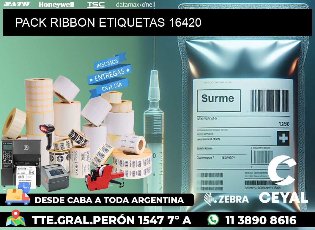 PACK RIBBON ETIQUETAS 16420