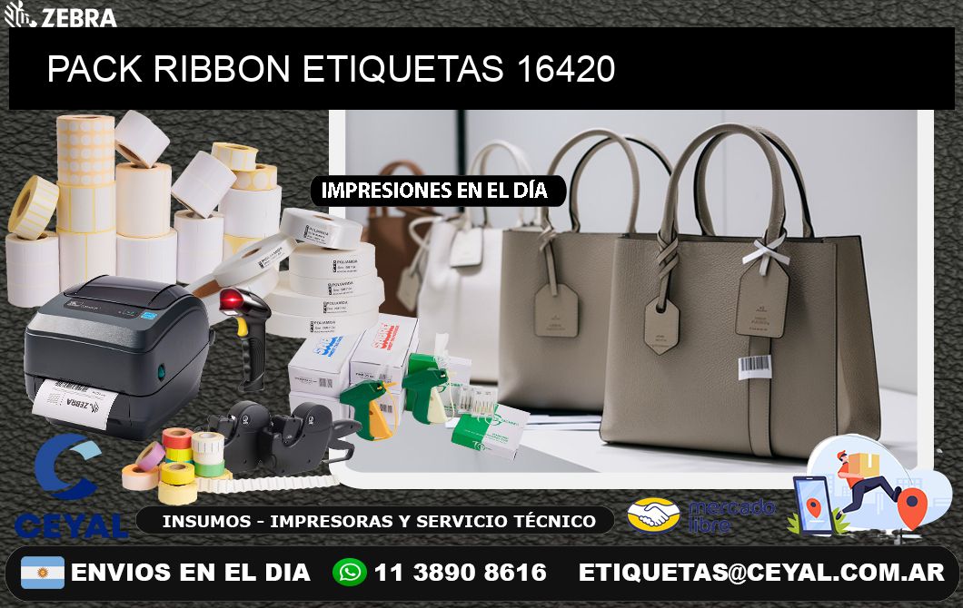 PACK RIBBON ETIQUETAS 16420