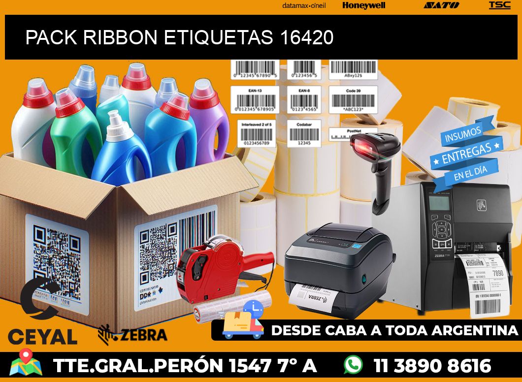 PACK RIBBON ETIQUETAS 16420